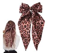 Lazos para el pelo con estampado de leopardo, cinta de metal de tela, accesorios para el cabello, 7.87 x 13.39 pulgadas, elegantes y bonitos clips de con agarre fuerte para niñas y mujeres, lazos