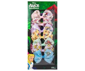 Lazos para el pelo de Alicia en el país de las maravillas para niñas, paquete de 7 pinzas de pelo de 4 pulgadas con pinzas de cocodrilo, accesorios para el cabello para niños a partir de 3 años