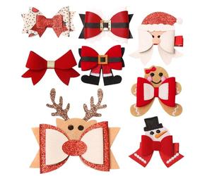 Lazos para el pelo de Navidad - Compilación y linda, accesorios para el cabello navideños | Para la escuela, fiestas, comidas, exteriores, viajes, hogar, trabajo, mujeres, hombres