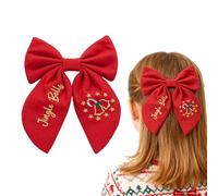 Lazos para el pelo de Navidad, diseño de árbol de perlas, cascanueces, Holly Jolly, cinta de Santa Baby con cola larga, accesorios para el cabello y regalos de Navidad (Holly Jolly-RD)