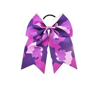Lazos para el pelo de teñido anudado para chicas animadoras vienen con soporte para cola de caballo, moño grande de animadora PHB02 (B1-morado)
