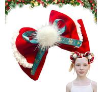 Lazos para el pelo navideños,Lazos navideños para niñas | Hermosos clips de lazo | Linda pinza para lazo para el pelo, pinzas para el pelo rojas para fiestas de Navidad, fiestas temáticas, fiestas de