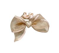 Lazos para el pelo,Scrunchies, Adornos for el cabello con temperamento, hebilla de perla de amor, borde de bolsa, gasa de malla, cola de caballo baja(Gold)