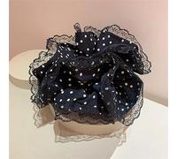 Lazos para el pelo,Scrunchies, Hair Act the Role of Retro Temperament Versatile Lace Edge Wood Ear Flower Hair Circle(Black)