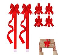 Lazos para Muebles de Navidad,6 Piezas Rojo Verde Grande - Lazos De Cinta Para Gabinetes Decoración De Navidad | Para Decoración Del Hogar Árbol Puerta Principal Interior Exterior Jardín Patio