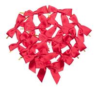Lazos rojos de cinta de satén para Navidad, lazos metálicos de 4.3 pulgadas, reutilizables, lazos decorativos para manualidades, panadería, envoltura de regalos, recuerdos de boda, fiesta de