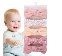 Lazos y diademas para bebé niña, vendas elásticas suaves para la cabeza, 7.09 x 1.38 pulgadas, adorable ajuste elástico, juego de 5 accesorios elásticos para el cabello para recién nacidos,