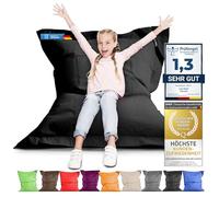 Lazy Bag Original Beanbag de Interior y Exterior XL 250 litros de beanbag Gigante Cojín de Asiento Infantil Sillón para niños y Adultos 160x120 (Negro)