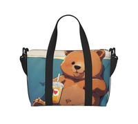 Lazy Bear - Bolsa de viaje estampada con correa ajustable para el hombro, adecuada para viajes y deportes