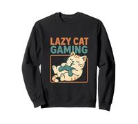 Lazy Cat Gaming - Retro Cozy Gamer Cat Sudadera