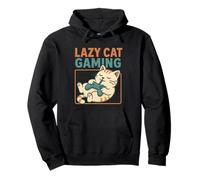 Lazy Cat Gaming - Retro Cozy Gamer Cat Sudadera con Capucha