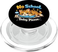 Lazy Cat No School Today - Gráfico Divertido para Estudiantes PopSockets PopGrip para MagSafe