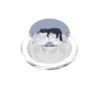 Lazy Cat Sleepy Floral Azul Pastel Elegante Rosa PopSockets PopGrip para MagSafe