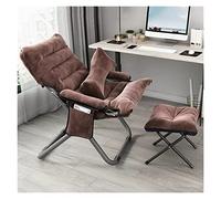 Lazy Chair - Sillón reclinable con otomana para dormitorio/oficina, sofá individual tapizado, silla de ocio con diseño plegable y reposapiés con bolsillo lateral, opción cómoda y elegante para alojar