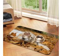 Lazy Dog Puppy Printed,Waterproof Pet Feeding Mat,PU Leather Placemats for Cat Dog Water Bowl,Food Mats,40x60cm