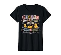 Lazy Duck Lugares a los Que no iré Hoy Humor Camiseta gráfica económica, Mujer, Negro, S