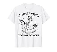 Lazy Duck Unicorn Float Too Hot To Move Summer Relaxing Camiseta