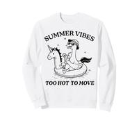 Lazy Duck Unicorn Float Too Hot To Move Summer Relaxing Sudadera