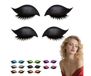 Lazy Eye Shadow Eyelash Patch,2-in-1 Reusable Eye Makeup Stickers, Reusable Eyeshadow and Eyelash Stickers for Eyes,With False Lashes & Shadow,lazy Makeups Tool for All Eyeshapes-B-2pcs