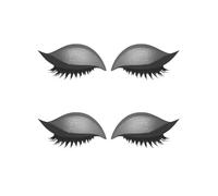 Lazy Eye Shadow Eyelash Patch - 2-in-1 Reusable Instant Makeup Stickers w/False Lashes & Shadow, Natural 3D Look, for Women (2 Pairs Gray)