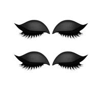 Lazy Eye Shadow Eyelash Patch - 2-in-1 Reusable Instant Makeup Stickers w/False Lashes & Shadow, Natural 3D Look, for Women (2 Pairs Black)