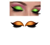 Lazy Eye Shadow Eyelash Patch, 2-in-1 Reusable Portable Multi-Color eyeshadow and lash sticker, Waterproof and Sweat-Proof, No Glue Needed for Quick Makeup (Orange)
