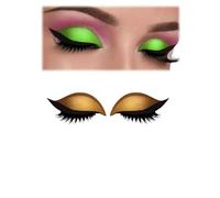 Lazy Eye Shadow Eyelash Patch, 2-in-1 Reusable Portable Multi-Color eyeshadow and lash sticker, Waterproof and Sweat-Proof, No Glue Needed for Quick Makeup (Gold)