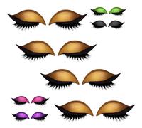 Lazy Eye Shadow Eyelash Patch, 2in1 Reusable Eye Makeup Stickers, 3D Reusable Sticker Eyeshadow with False Lashes Shadow Eyeliner, Natural Curl, Sweat-Proof, for All Eye Shape (4pcs*F)