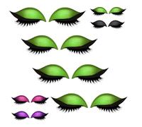 Lazy Eye Shadow Eyelash Patch, 2in1 Reusable Eye Makeup Stickers, 3D Reusable Sticker Eyeshadow with False Lashes Shadow Eyeliner, Natural Curl, Sweat-Proof, for All Eye Shape (4pcs*H)
