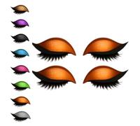 Lazy Eye Shadow Eyelash Patch, Eye Shadow Stickers, 2-In-1 Reusable Eye Makeup Stickers with False Lashes & Shadow (Orange*2)
