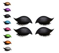 Lazy Eye Shadow Eyelash Patch, Eye Shadow Stickers, 2-In-1 Reusable Eye Makeup Stickers with False Lashes & Shadow (Black*2)