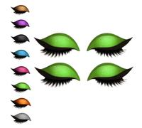 Lazy Eye Shadow Eyelash Patch, Eye Shadow Stickers, 2-In-1 Reusable Eye Makeup Stickers with False Lashes & Shadow (Green*2)