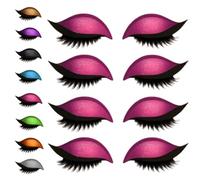 Lazy Eye Shadow Eyelash Patch, Eye Shadow Stickers, 2-In-1 Reusable Eye Makeup Stickers with False Lashes & Shadow (Pink*4)