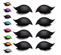 Lazy Eye Shadow Eyelash Patch, Eye Shadow Stickers, 2-In-1 Reusable Eye Makeup Stickers with False Lashes & Shadow (Black*4)
