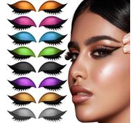 Lazy Eye Shadow Eyelash Patch, Eyeshadow and Lash Sticker, Self-Adhesive Fast Eye Makeup Stickers with Eyelash, Shadow, Eyeliner for Party, Prom- (8 pairs)