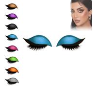 Lazy Eye Shadow Eyelash Patch, Eyeshadow Eyelash Stickers, 3-in-1 Self-Adhesive Reusable Fast Eye Makeup Stickers with False Lashes, Shadow, Eyeliner, for Party, Prom (Blue)