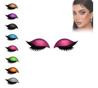 Lazy Eye Shadow Eyelash Patch, Eyeshadow Eyelash Stickers, 3-in-1 Self-Adhesive Reusable Fast Eye Makeup Stickers with False Lashes, Shadow, Eyeliner, for Party, Prom (Pink)