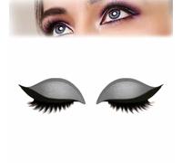 Lazy Eye Shadow Eyelash Patch,Eyeshadow Eyelashes Makeup Stickers,2 in 1 Reusable Eye Makeup Adhesive Eyelashes,3D Natural Lazy Eyelash Stickers,Waterproof and Sweat-Proof,Free Cutting (Silver)
