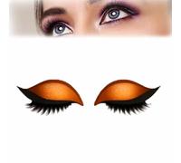 Lazy Eye Shadow Eyelash Patch,Eyeshadow Eyelashes Makeup Stickers,2 in 1 Reusable Eye Makeup Adhesive Eyelashes,3D Natural Lazy Eyelash Stickers,Waterproof and Sweat-Proof,Free Cutting (Orange)
