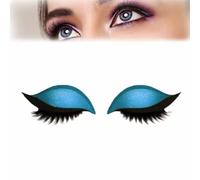 Lazy Eye Shadow Eyelash Patch,Eyeshadow Eyelashes Makeup Stickers,2 in 1 Reusable Eye Makeup Adhesive Eyelashes,3D Natural Lazy Eyelash Stickers,Waterproof and Sweat-Proof,Free Cutting (Blue)