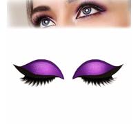 Lazy Eye Shadow Eyelash Patch,Eyeshadow Eyelashes Makeup Stickers,2 in 1 Reusable Eye Makeup Adhesive Eyelashes,3D Natural Lazy Eyelash Stickers,Waterproof and Sweat-Proof,Free Cutting (Purple)