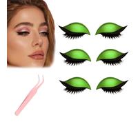 Lazy Eye Shadow Eyelash Patch - Natural Eyeshadow Eyelashes Makeup Stickers, Reusable Eyeshadow and Lash Sticker for All Eyeshapes (Green)