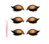 Lazy Eye Shadow Eyelash Patch - Natural Eyeshadow Eyelashes Makeup Stickers, Reusable Eyeshadow and Lash Sticker for All Eyeshapes (Gold)