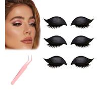 Lazy Eye Shadow Eyelash Patch - Natural Eyeshadow Eyelashes Makeup Stickers, Reusable Eyeshadow and Lash Sticker for All Eyeshapes (Black)