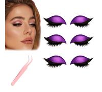 Lazy Eye Shadow Eyelash Patch - Natural Eyeshadow Eyelashes Makeup Stickers, Reusable Eyeshadow and Lash Sticker for All Eyeshapes (Purple)
