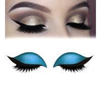 Lazy Eye Shadow Eyelash Patch, Repairig Eyeshadow Eyelashes Makeup Stickers, Self-Adhesive Reusable Eyelashes & Eyeliner Stickers, Waterproof And Sweat-Proof, Free Cutting, 1-Second Makeup (Blue)