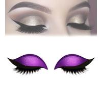 Lazy Eye Shadow Eyelash Patch, Repairig Eyeshadow Eyelashes Makeup Stickers, Self-Adhesive Reusable Eyelashes & Eyeliner Stickers, Waterproof And Sweat-Proof, Free Cutting, 1-Second Makeup (Purple)