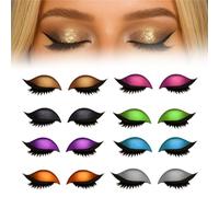 Lazy Eye Shadow Eyelash Patch, Reusable Eye Makeup Stickers, 2-In-1 With False Lashes & Shadow, Makeup Stencils Sticker for All Eye Shapes (8pcs)