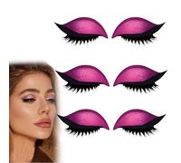 Lazy Eye Shadow Eyelash Patch, Reusable Eye Makeup Stickers, 2-In-1 With False Lashes & Shadow, Makeup Stencils Sticker for All Eye Shapes (3pcs-B)