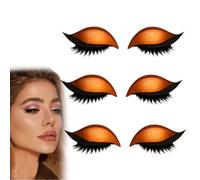 Lazy Eye Shadow Eyelash Patch, Reusable Eye Makeup Stickers, 2-In-1 With False Lashes & Shadow, Makeup Stencils Sticker for All Eye Shapes (3pcs-F)
